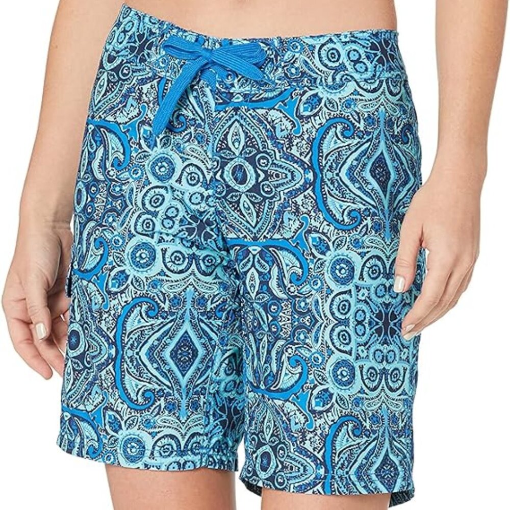 KANU SURF Women's Marina UPF 50 Active Swim Board Short Sz 0 Bisma Blue